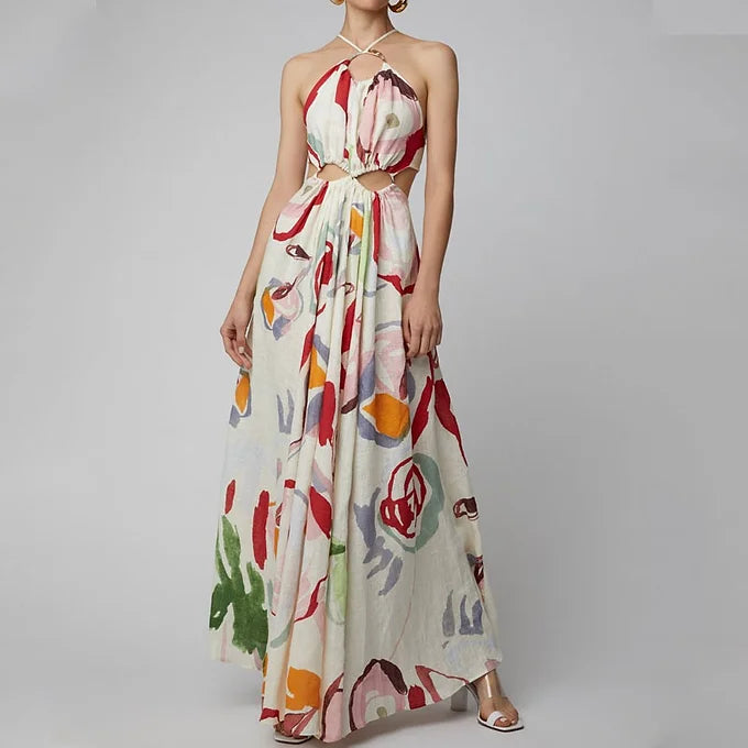 Beige Multicolor Maxi Dress