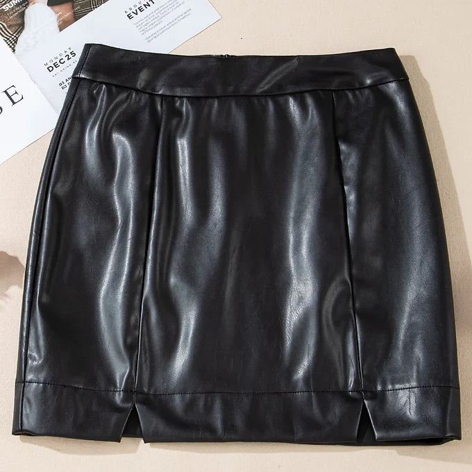 Black Leather Mini Skirt