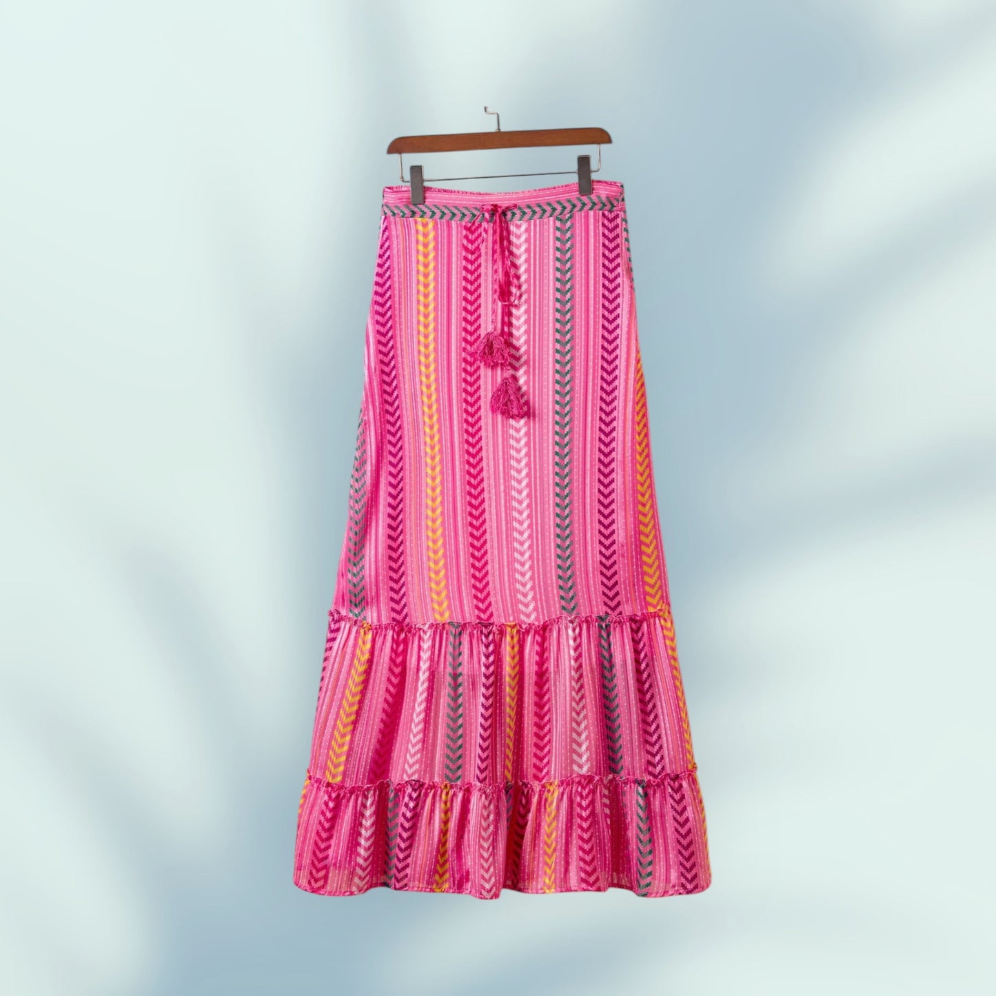 Pink Boho Maxi Skirt