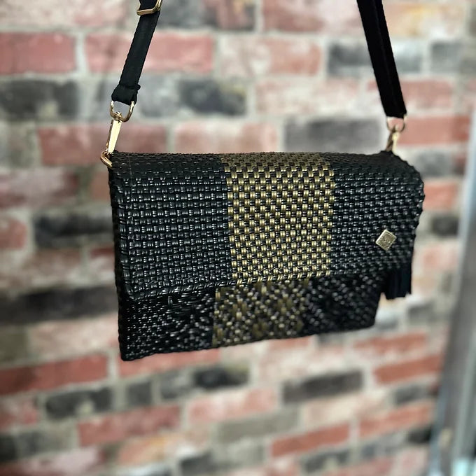 Lady Paola Crossbody Negro/Oro