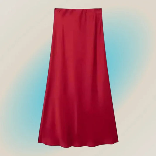 Red  Midi Skirt